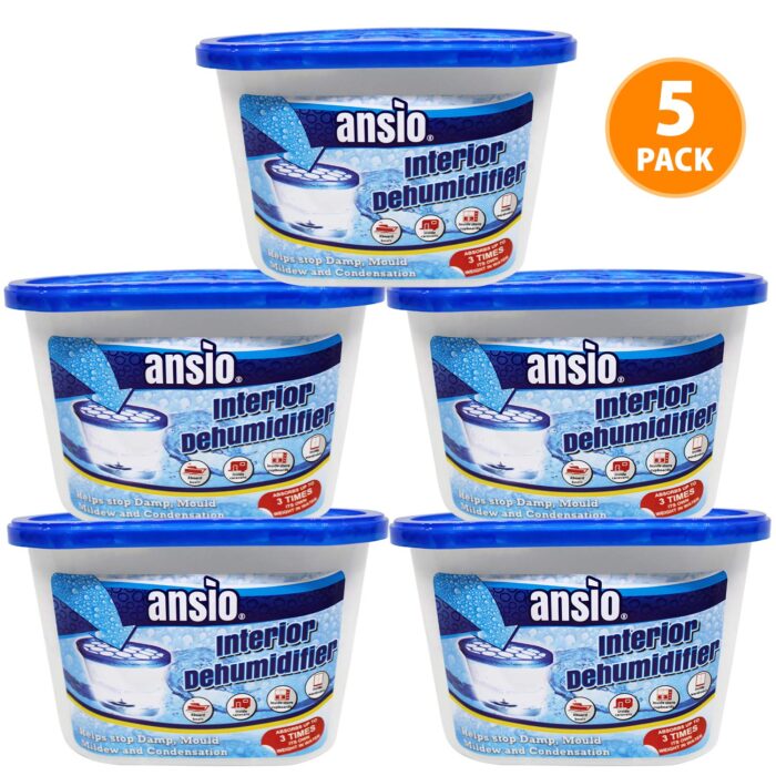 ANSIO Dehumidifier 500ml Pack of 5 Condensation Remover Moisture Absorber Dehumidifiers for Damp