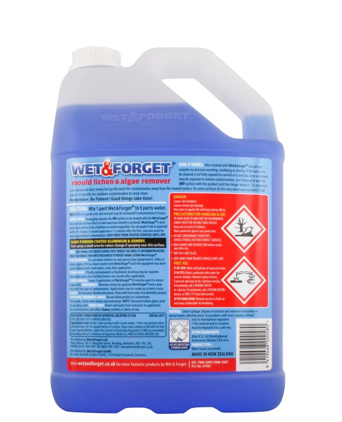 Wet Forget Mould, Lichen Algae Remover, Outdoor Cleaning Solution