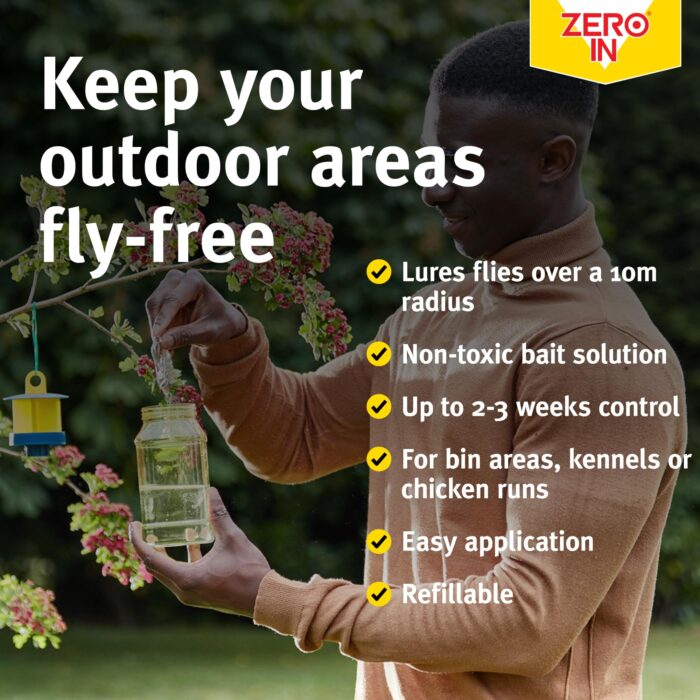 Zero In Outdoor Fly Trap - Ready-Baited Outdoor Fly Catcher