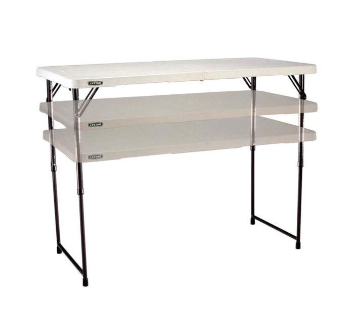 LIFETIME Height Adjustable Craft Camping and Utility Folding Table