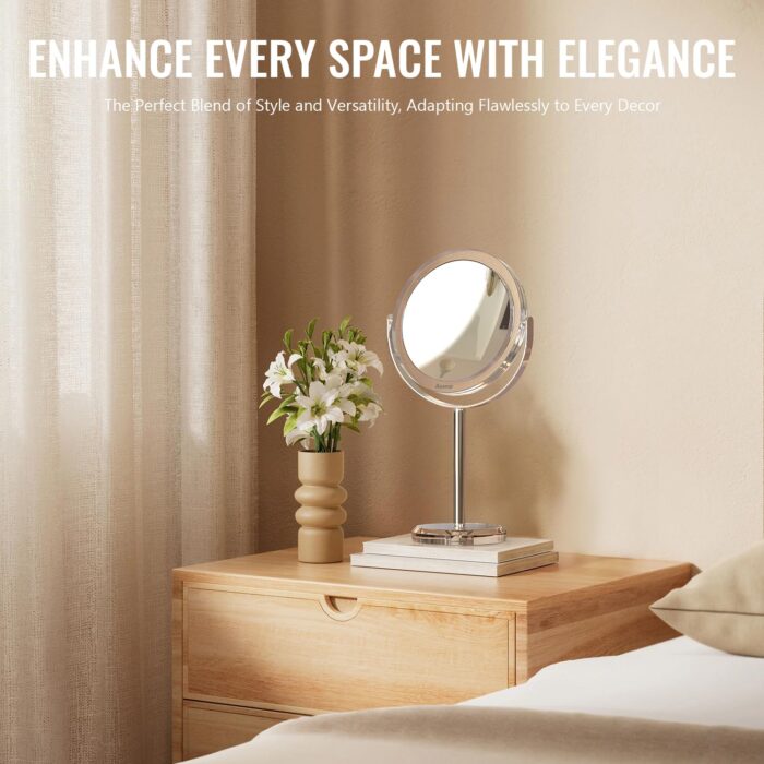 Auxmir 30X Magnifying Mirror with Tweezers, 6.8'' Double Sided 30X/1X Magnifying Makeup Mirror with Stand, 360° Rotation Bathroom