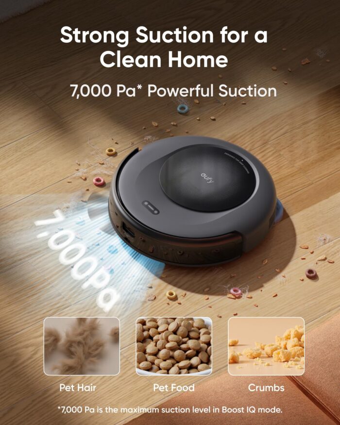eufy Omni C20, Robot Vacuum Cleaner with Mop, All-in-One Station,7,000 Pa Powerful Suction, Ultra-Slim, Auto Emptying Mop Lifting and Carpet Detection