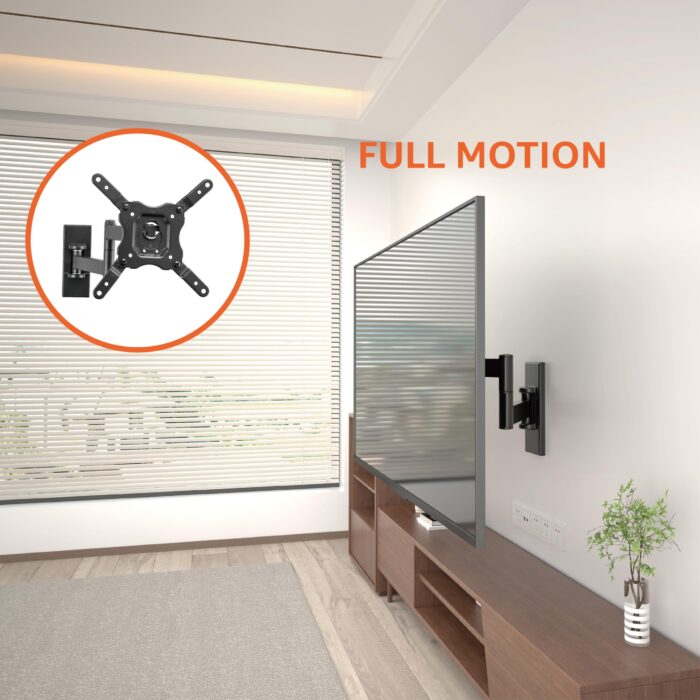 Amazon Basics Full-Motion TV Wall Mount For 12-Inch to 40-Inch, 30.5 - 101.6 cm TVs and VESA 200 x 200, Black
