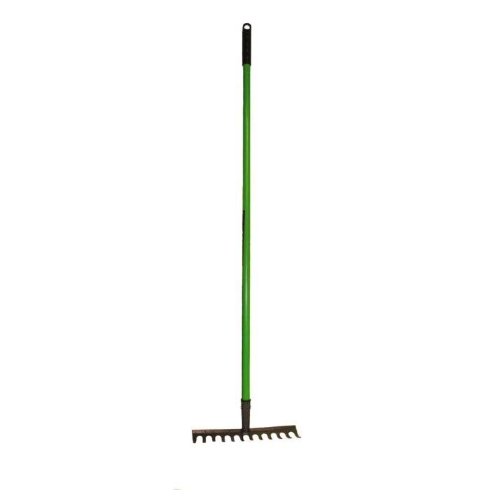 AB Tools Garden Rake Soil Leaves Leaf Raker 12 Teeth Carbon Steel with PVC Grip GAR02
