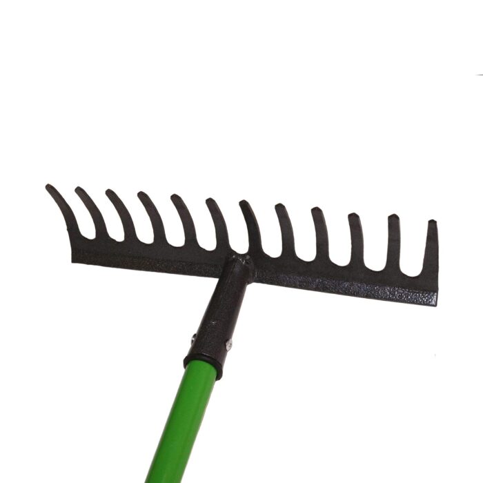 AB Tools Garden Rake Soil Leaves Leaf Raker 12 Teeth Carbon Steel with PVC Grip GAR02