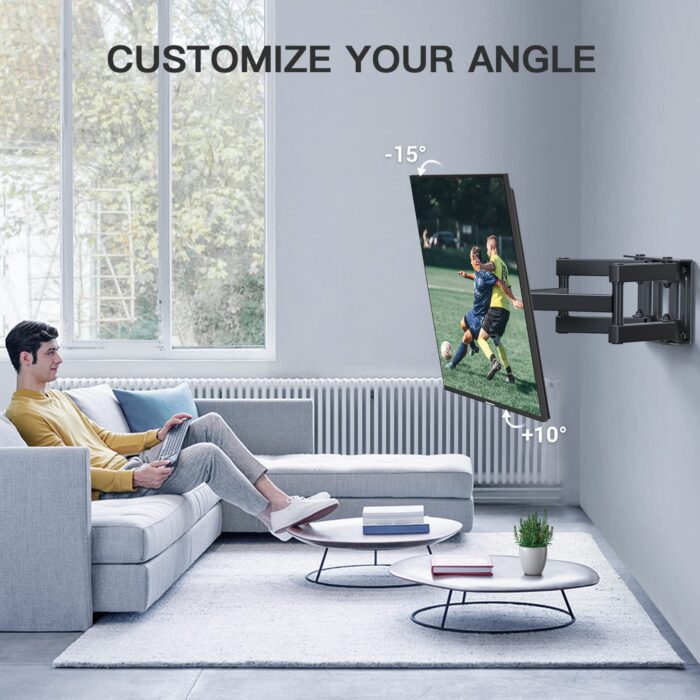 TV Wall Bracket – Swivel & Tilt, Fits 26–70" Flat/Curved TVs, Max 45kg, VESA 400x400mm, Sturdy Mount