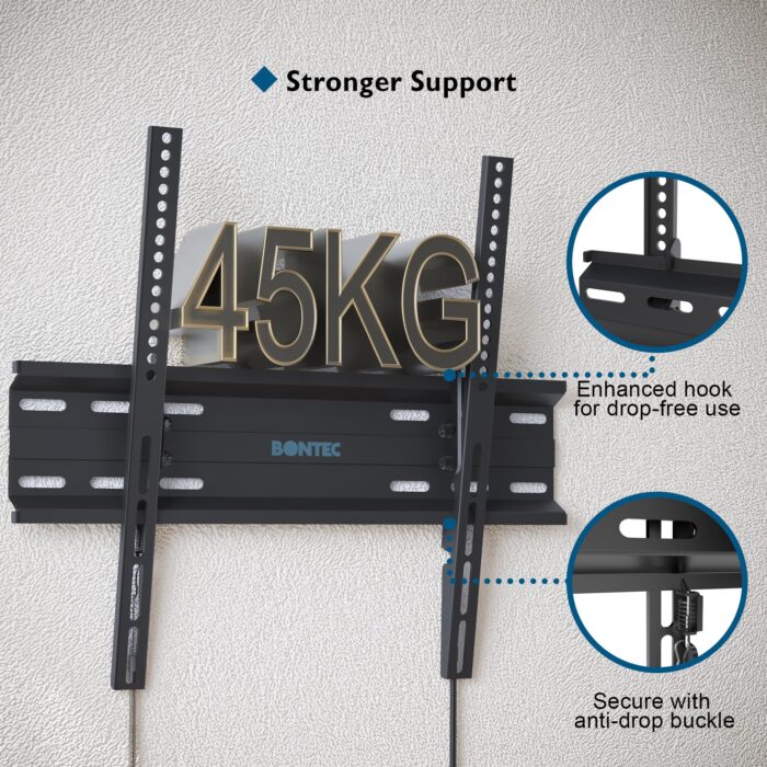 Ultra Slim TV Wall Mount 23-60", Tilt, 30mm Profile, VESA 400x400, 45kg Load, 5 Cable Ties Included